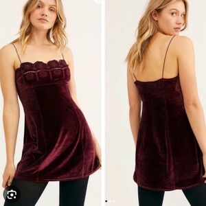 Free people Intimately Shut the Door Mini velvet dress